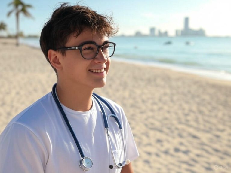Med student taking a break from studying for medical license for Florida